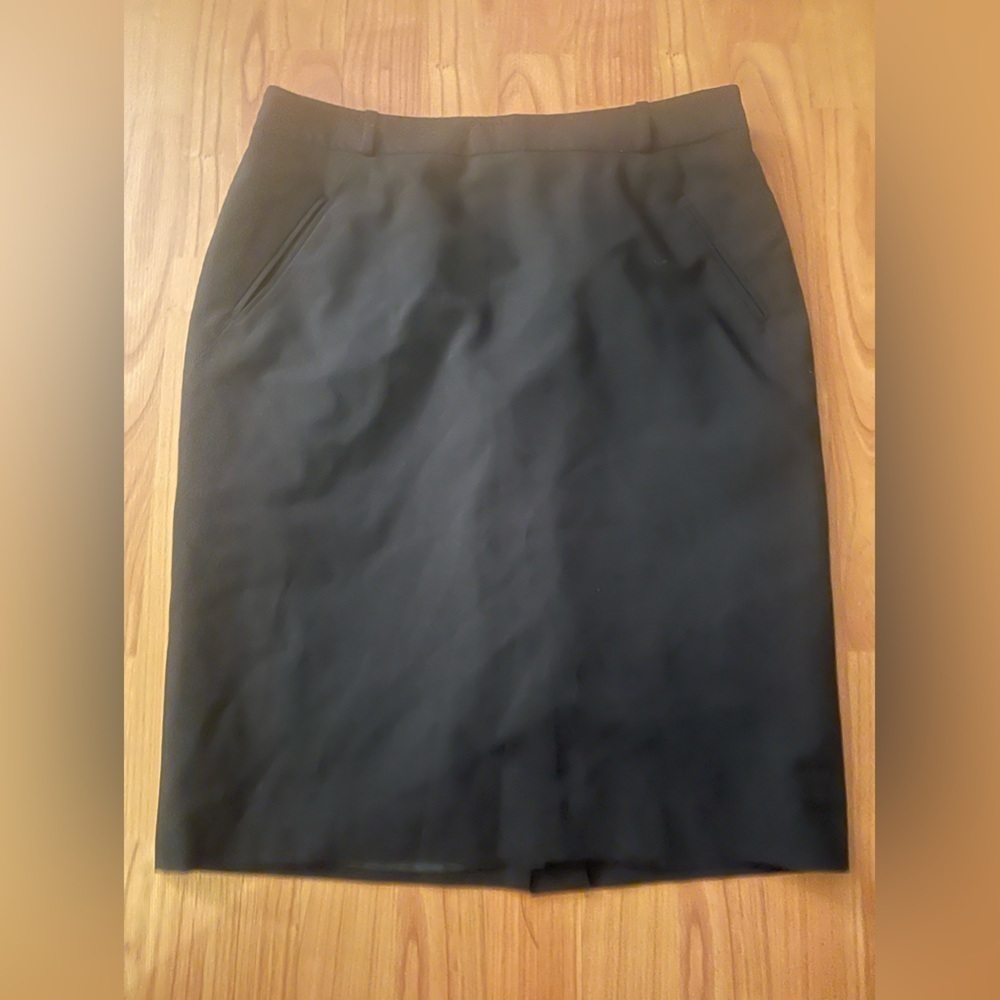 Calvin Klein Women's Lined Straight Fit Suit Skirt Size 8 Black Pencil Back
